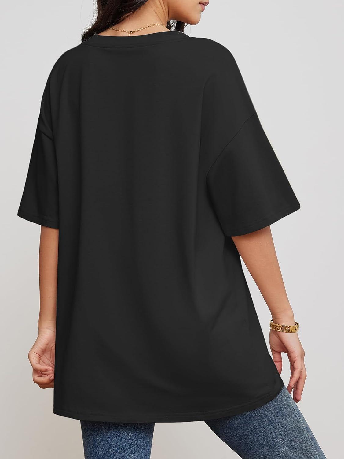 Womens Summer Oversized Shirts V Neck Business Casual Workout Tops Beach Vacation 2025 Gym Clothes