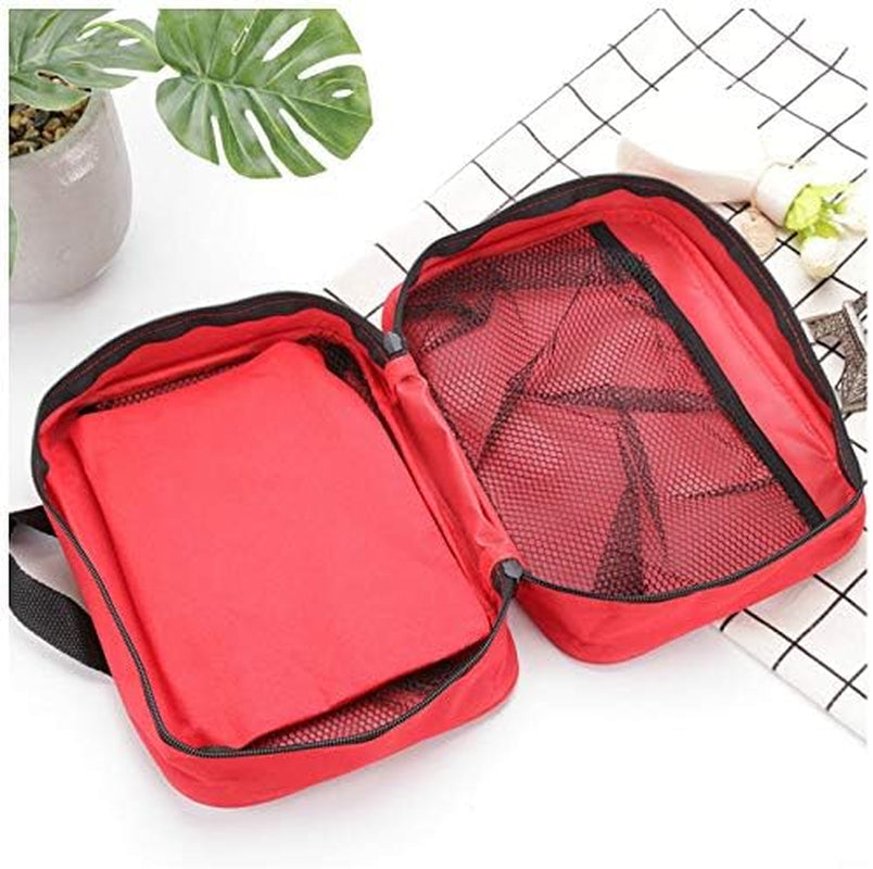 First Aid Bag First Aid Kit Empty Medical Storage Bag Red Trauma Bag for Emergency First Aid Kits Car Workshop Cycling Outdoors (Red 2PCS)