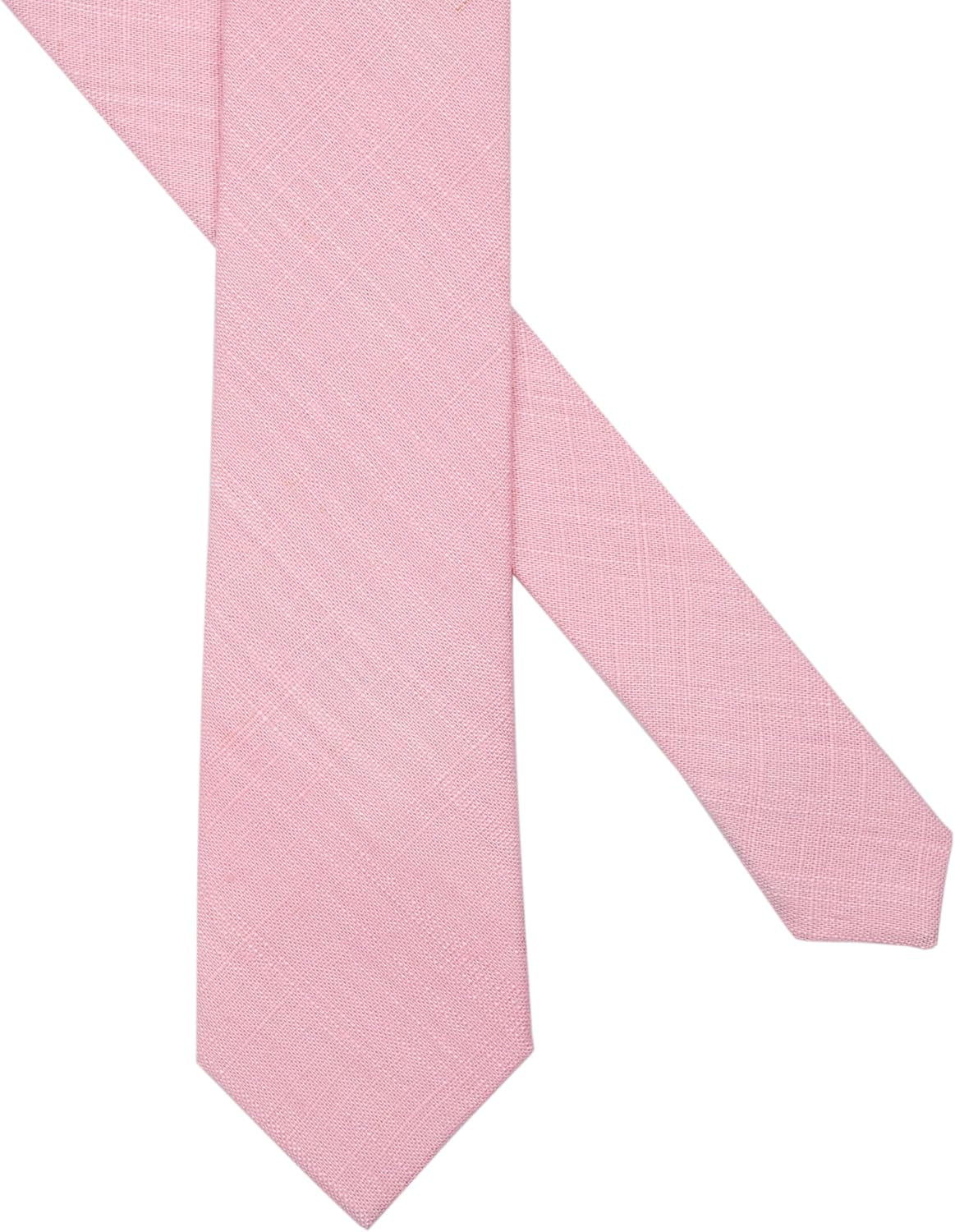 2.5 Inch Skinny Ties for Men, Solid Cotton Linen Neckties
