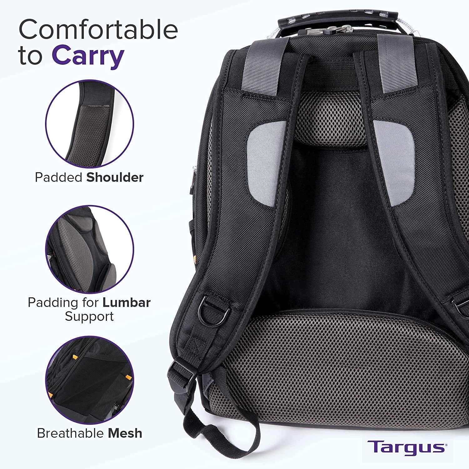 Drifter II Laptop Backpack, Black/Gray – Backpack for Men for Business and Travel, Durable Water-Resistant Material, Fits up to 17" Laptops (TSB239US)