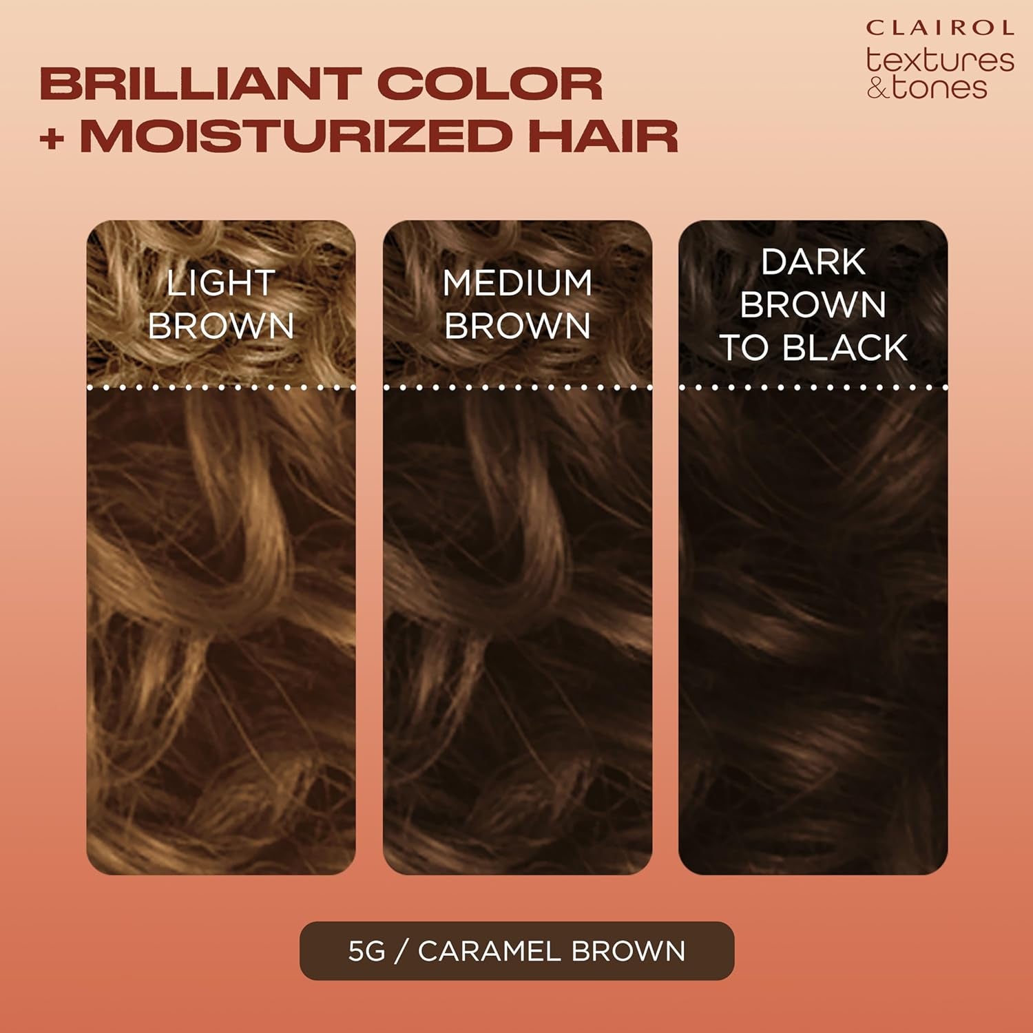 Textures & Tones Permanent Hair Dye, 5G Caramel Brown Hair Color, Pack of 1
