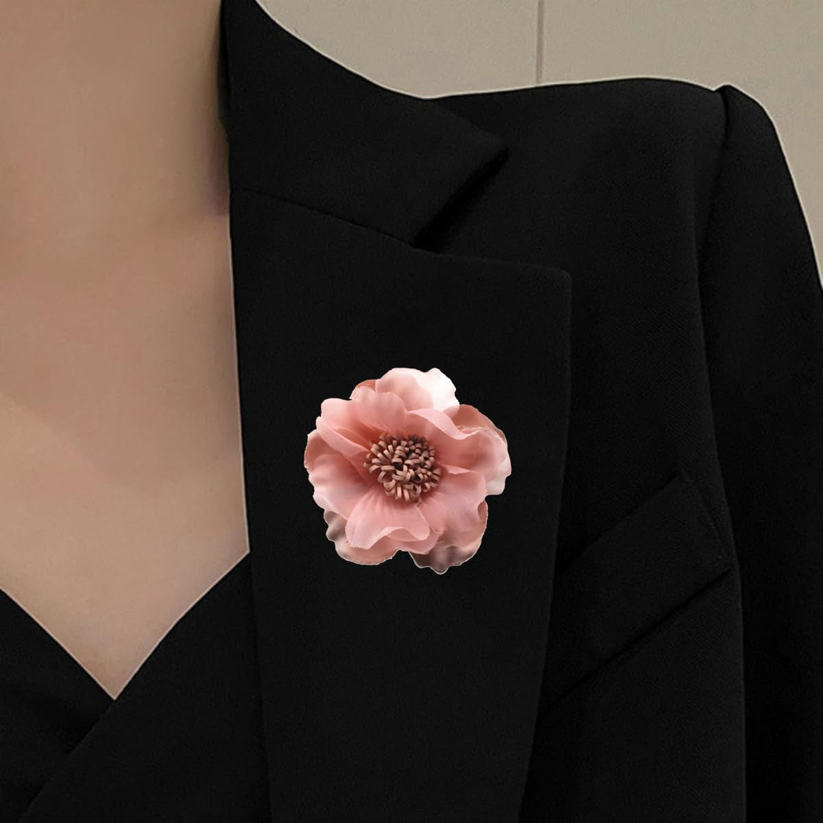 Elegant Large Cloth Flower Brooches Big Camellia Flower Brooch Pin for Women Dainty Cloth Fabric Rose Flower Brooches Dress Skirt Scarf Hat Pins Clothing Decoration Accessories