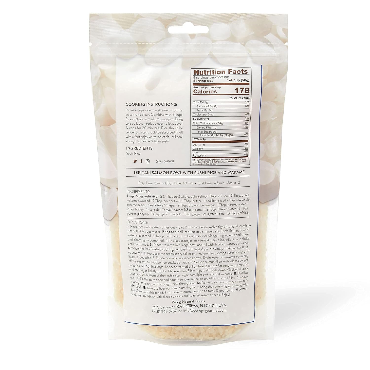Sushi Rice (16 Oz) - White Sticky Short Grain - Vegan, Non-Gmo, Made in USA - Sushi, Rice Ball, and Everyday Japanese Dishes - Resealable Packaging