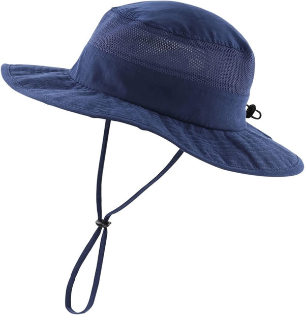 Men'S Sun Hat UPF 50+ Wide Brim Bucket Hat Mesh Fishing Hat