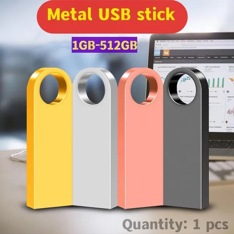 Pendrive 512GB Memory Stick 64GB 32GB 8GB Metal Usb Flash Drive 16GB 1GB Pen Drive 256GB Usb Stick 128GB for Computer/Laptop/Sound/Speaker/External Storage Data/Photo/Video/Music (Quantity: 1pcs)