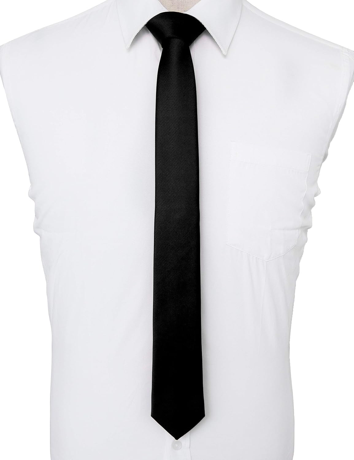 2.4" Solid Color Skinny Tie for Men Slim Necktie(6Cm)