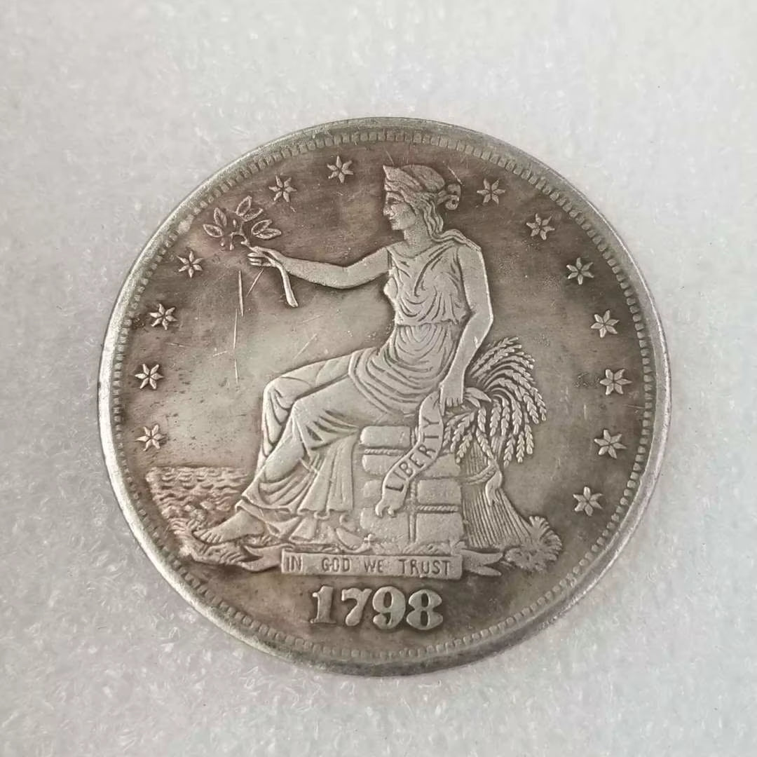 1Pc Replica Handicrafts American S Sit on the Flower Foreign Commemorative Coins Antique Silver Dollars