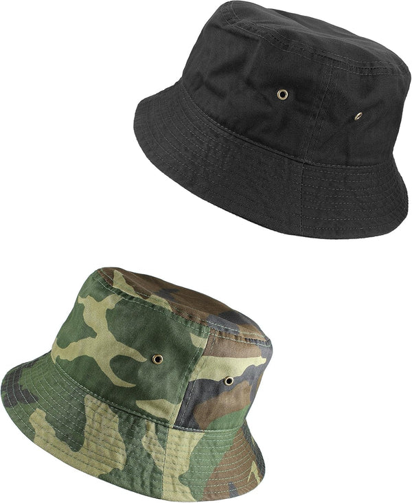 Solid Color 100% Cotton Bucket Hat for Women and Men Packable Travel Summer Beach Hat