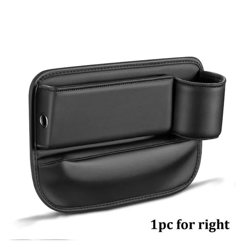1/2pcs PU Leather Multifunctional Car Seat Gap Organizer Filler Console Side Pocket Catcher with Cup Holder for Phone Wallet Card Key Cigarette