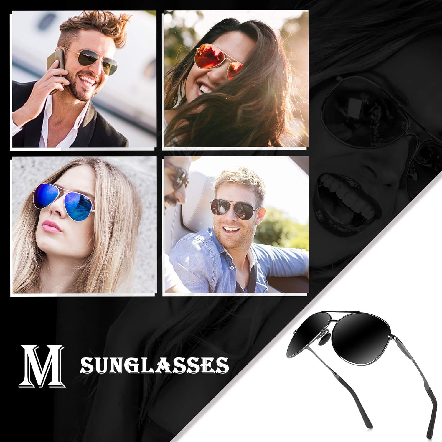 Aviator Sunglasses for Men Polarized Women UV Protection Lightweight Driving Fishing Sports Unisex Glasses MX208
