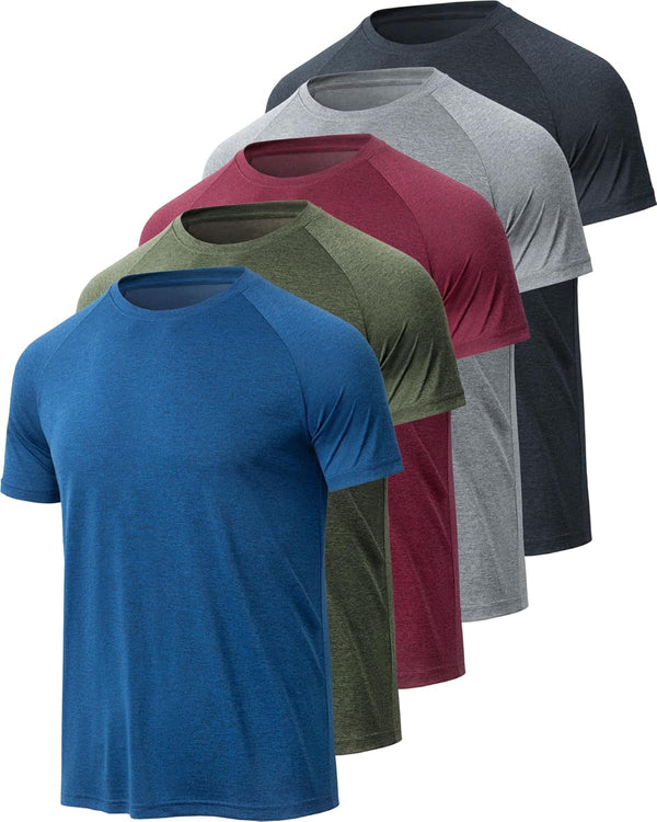 Workout Shirts for Men, Moisture Wicking Quick Dry Active Athletic Men'S Gym Performance T Shirts