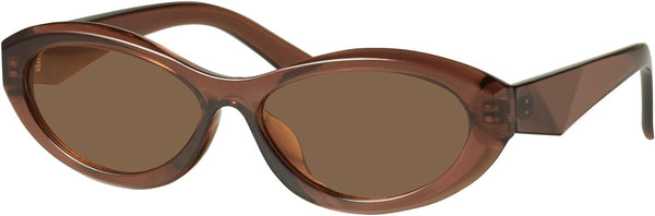 Retro Oval Sunglasses for Women Vintage 90s Cat Eye Narrow Skinny Sunnies MS52372