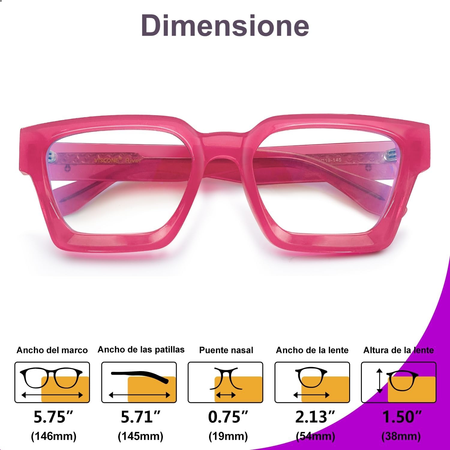 Blue Light Blocking Glasses Rectangle Chic Preppy Look MultiColor Frame for Women Men RIVER