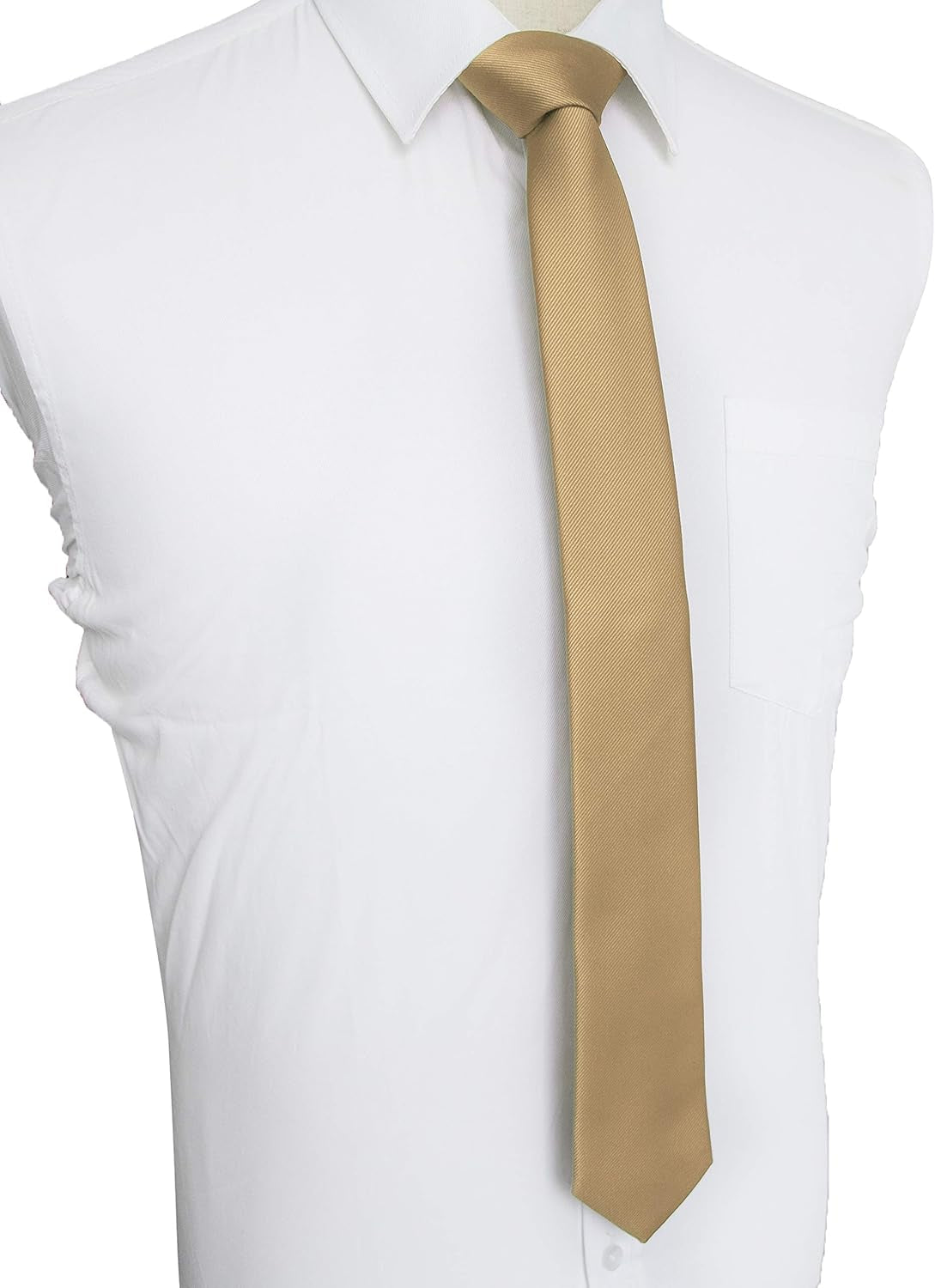 2.4" Solid Color Skinny Tie Slim Necktie for Men