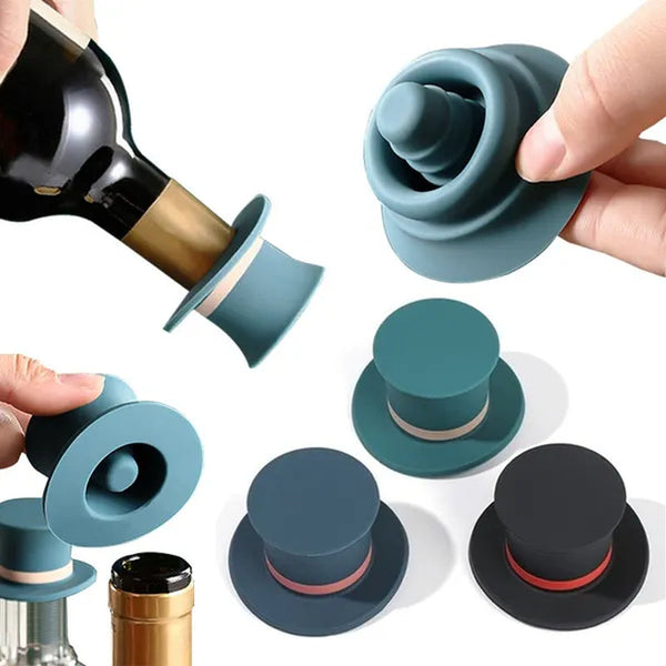 No Leakage Silicone Champagne Beer Fresh-keeping Sealing Soft Silicone Stopper Wine Bottle Cap Sealing Stopper Bar Kitchen Tool