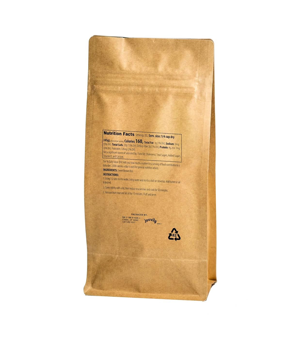 Sweet Brown Rice - 3 Lb - Brown Glutinous Rice - Fluffy Texture - Sweet