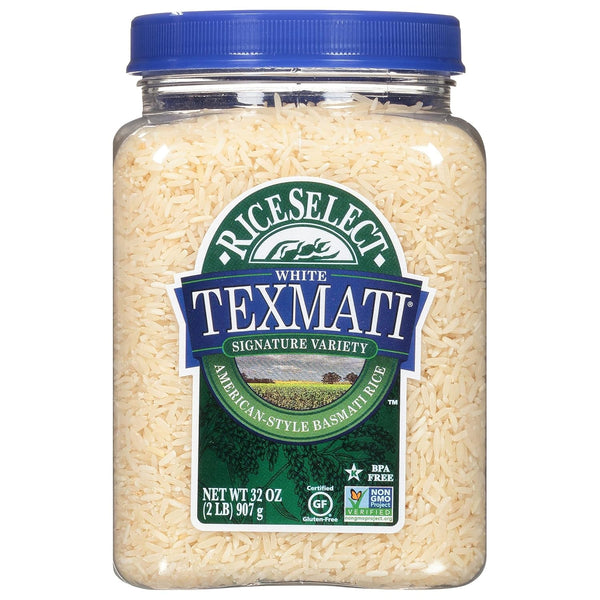 Texmati White Rice, Long-Grain Basmati Rice, Premium Gluten-Free Rice, Non-Gmo, Star-K Kosher, 32-Ounce Jar