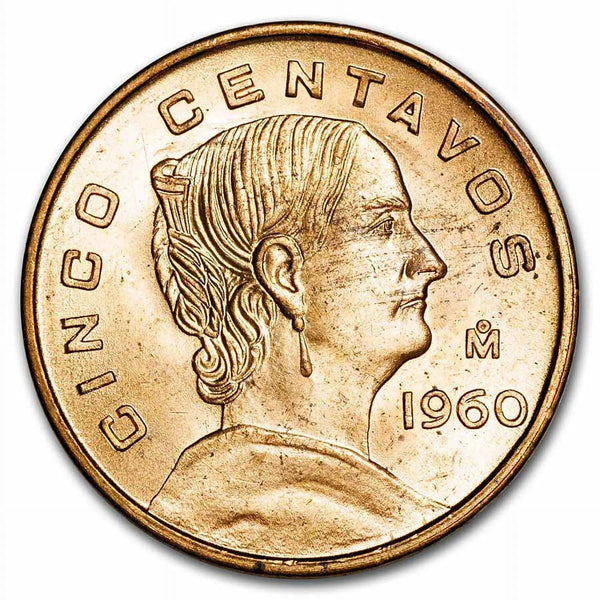 1954-1969 Mexico 5 Centavos Josefa Ortiz De Dominguez BU Masters Coins