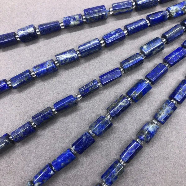 Lapis Lazuli Prism Cube Beads Natural Loose Stone Spacer Diy for Jewelry