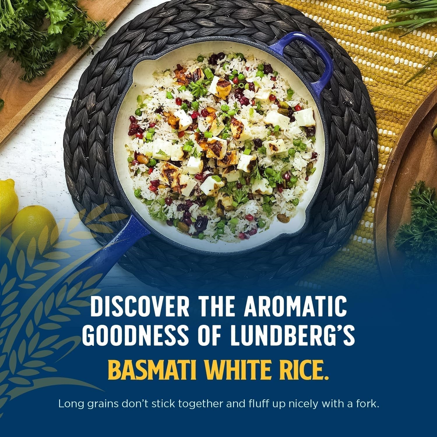 Basmati Rice, Organic Long Grain White Rice - Non-Sticky, Fluffy, Nutty, Aromatic Rice, Vegan Food, Healthy Meals, Gluten-Free Rice Grown in California, 64 Oz