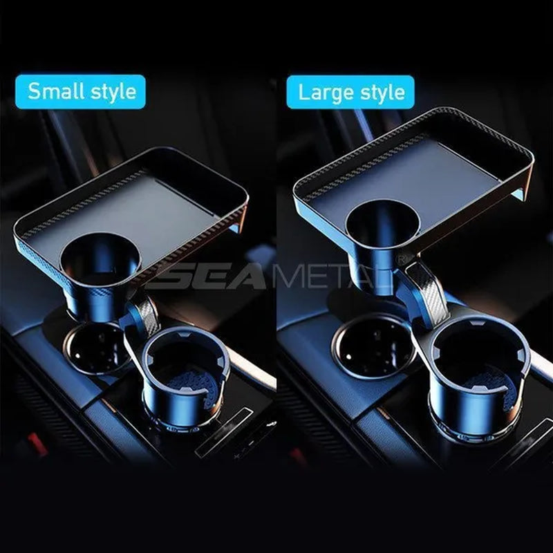 Multifunctional Car Cup Holder with Detachable Tray 360° Rotating Adjustable Car Food Eating Tray Table 3in1 Car Seat Cup Holder Water Bottle Drink Coffee Cleanse Storage