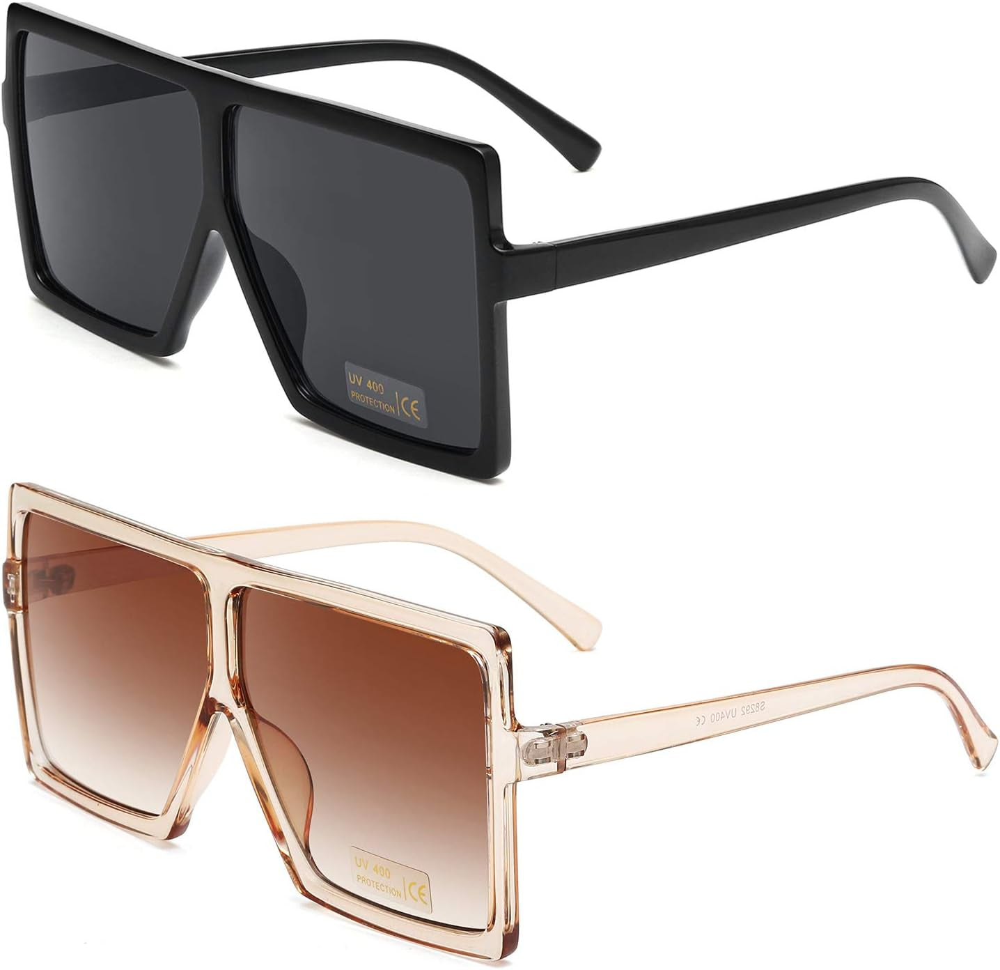 Square Oversized Sunglasses for Women Men Flat Top Fashion Shades