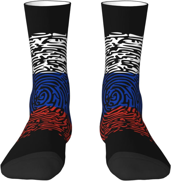 Russian Dna Russia Flag Crew Socks Summer Moisture Wicking Athletic Socks for Mens and Womens