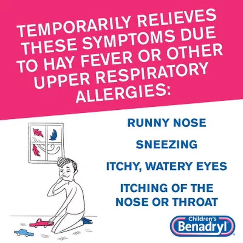 Children'S Benadryl Antihistamine Allergy Liquid, Cherry, 8 Fl. Oz., 2 Pk.