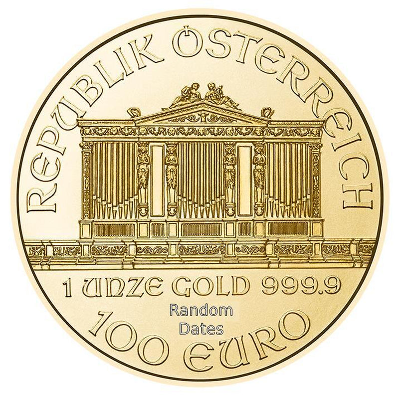 1 Oz Austria Gold Philharmonic (Random Date) - BU - 100 Euro Gold Coin #A678