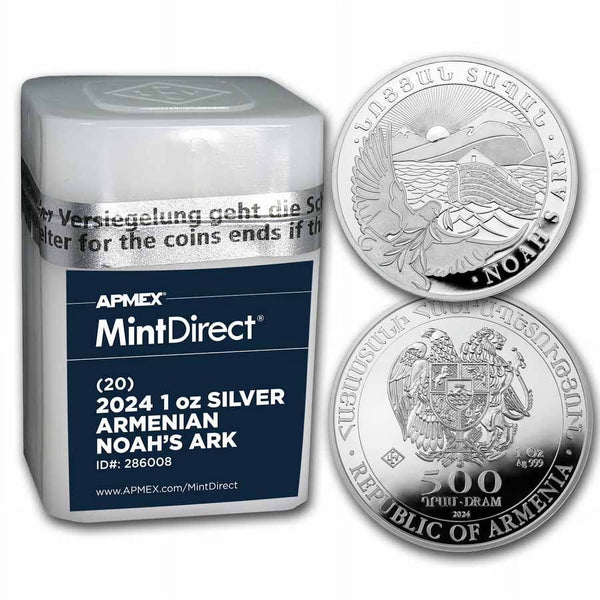 2024 Armenia 1 Oz Silver Noah’S Ark (20-Coin Mintdirect® Tube)