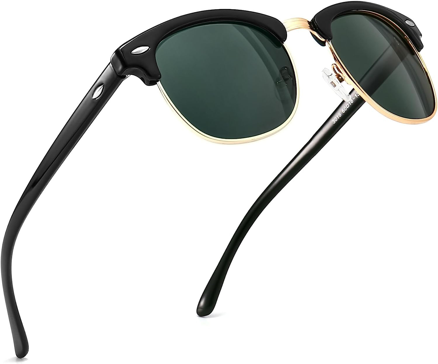 Polarized Sunglasses for Men and Women, Classic Half-Frame Retro Shades for Driving, Travel, and Outdoor Activities