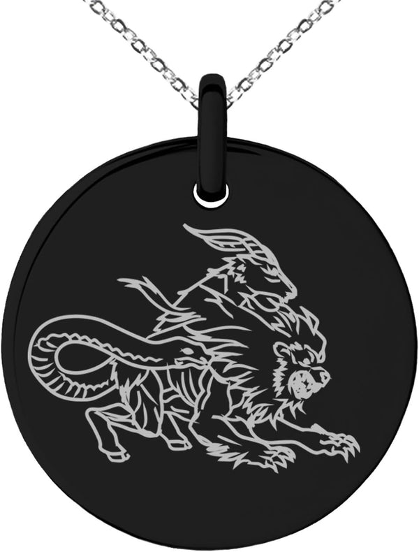 Greek Mythology Small Medallion Circle Charm Pendant Necklace