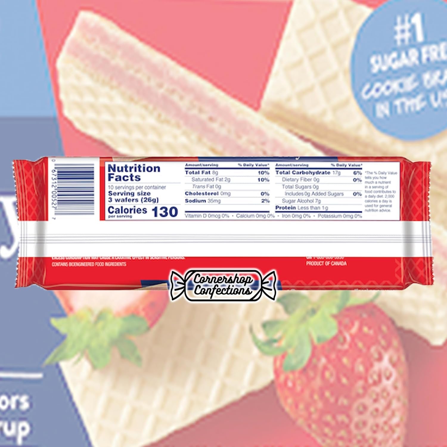Voortman Sugar Free Wafer Lover'S 6 Flavor Variety - Lemon, Key Lime, Orange Creme, Chocolate, Strawberry, and Vanilla in  Box