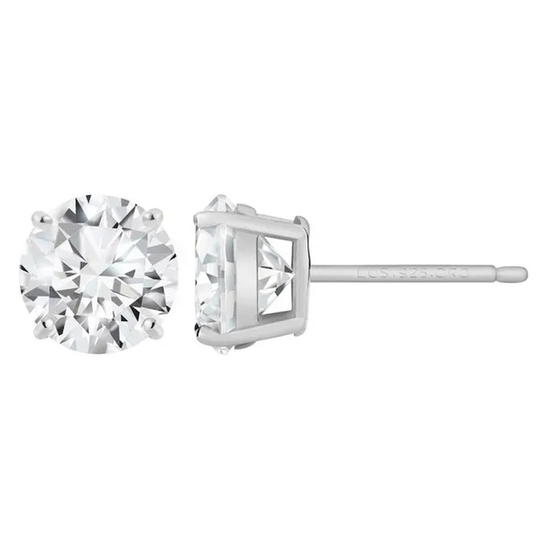 Sterling Silver Cubic Zirconia Stud Earrings 1 Carat Weight CZ- Lusoro