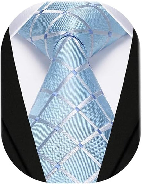 Ties for Men Solid Color 3.35" Formal Business Necktie Classic Satin Mens Wedding Party Ties