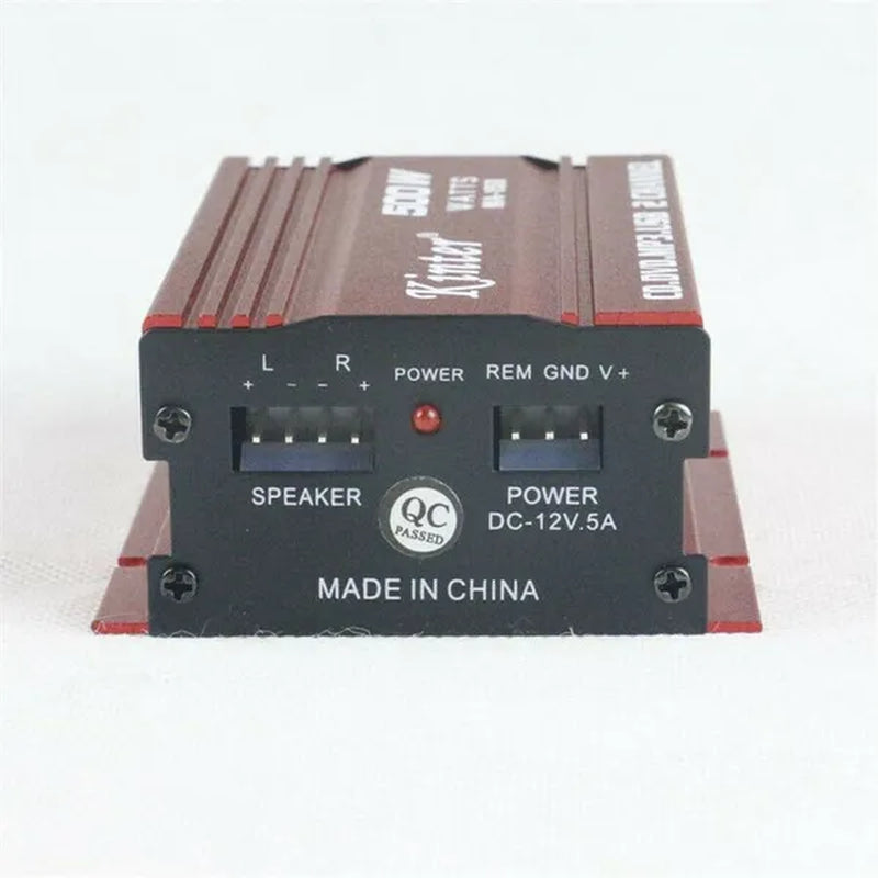 Mini Hi-Fi 500W 2 Channel Stereo Audio Amplifier Amp Subwoofer for Car Motorcycle 20Hz ~ 20 Khz