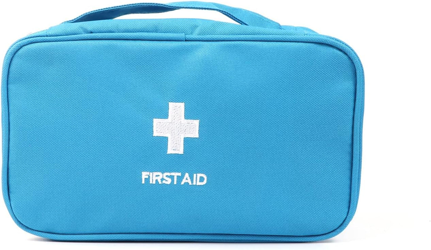 First Aid Bag First Aid Kit Empty Medical Storage Bag Red Trauma Bag for Emergency First Aid Kits Car Workshop Cycling Outdoors (Blue Handle)
