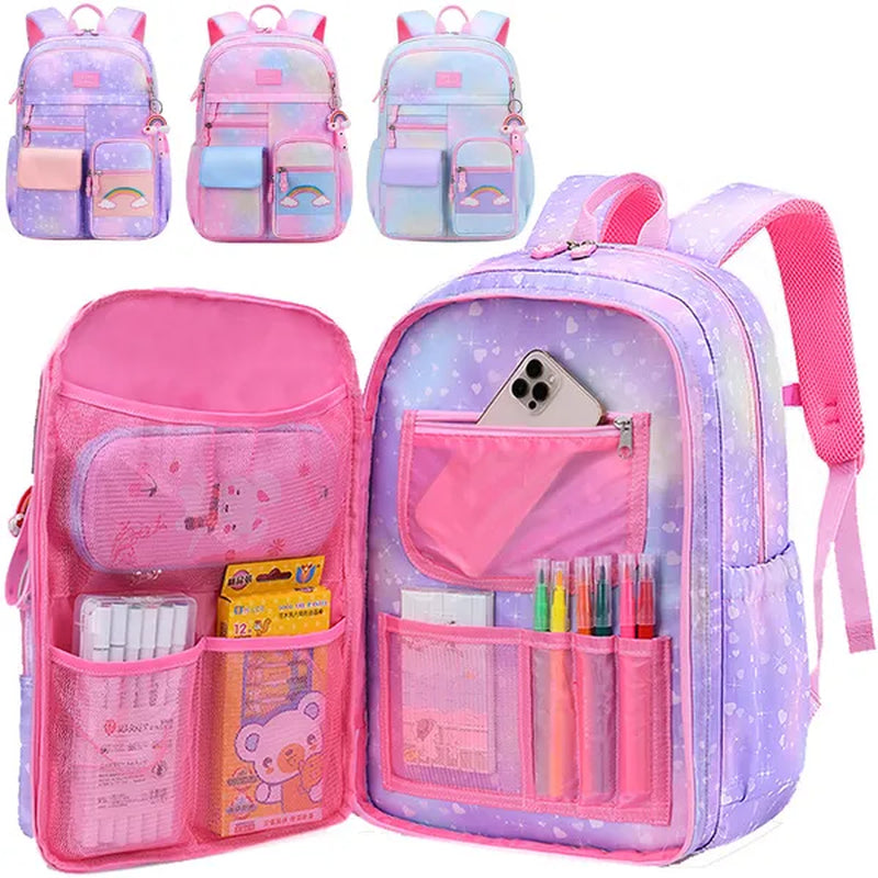 Girls School Backpack Kids Cute Bookbag for Primary School Bag