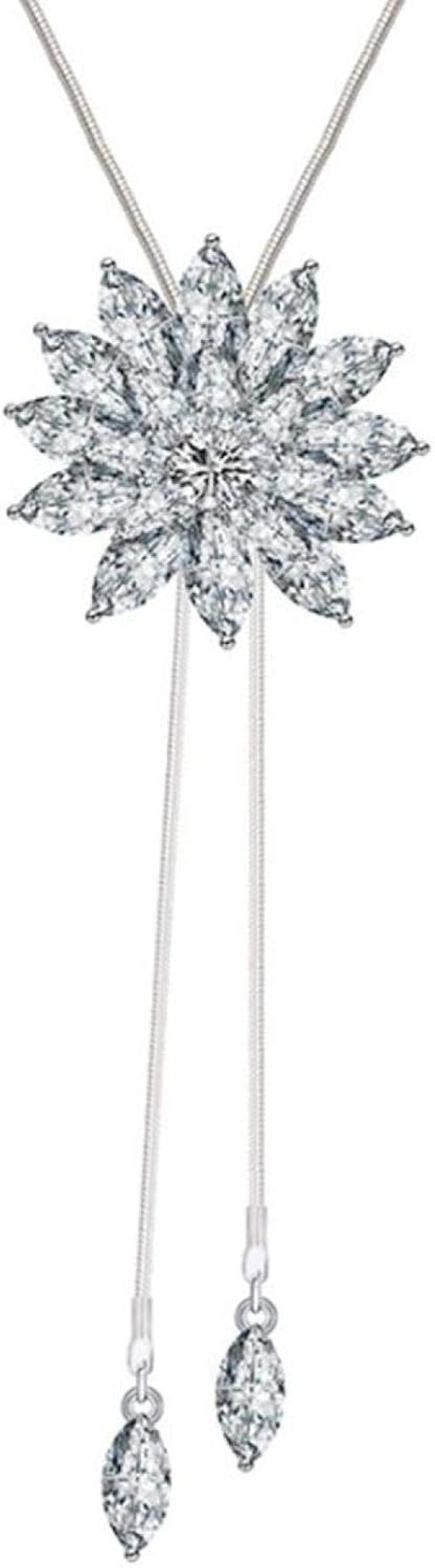 Clearance Deals Fahion Women Charm Bridal Engagement Crystal Rhinestone Snowflake Pendant Necklace Jewelry Gift by (C)