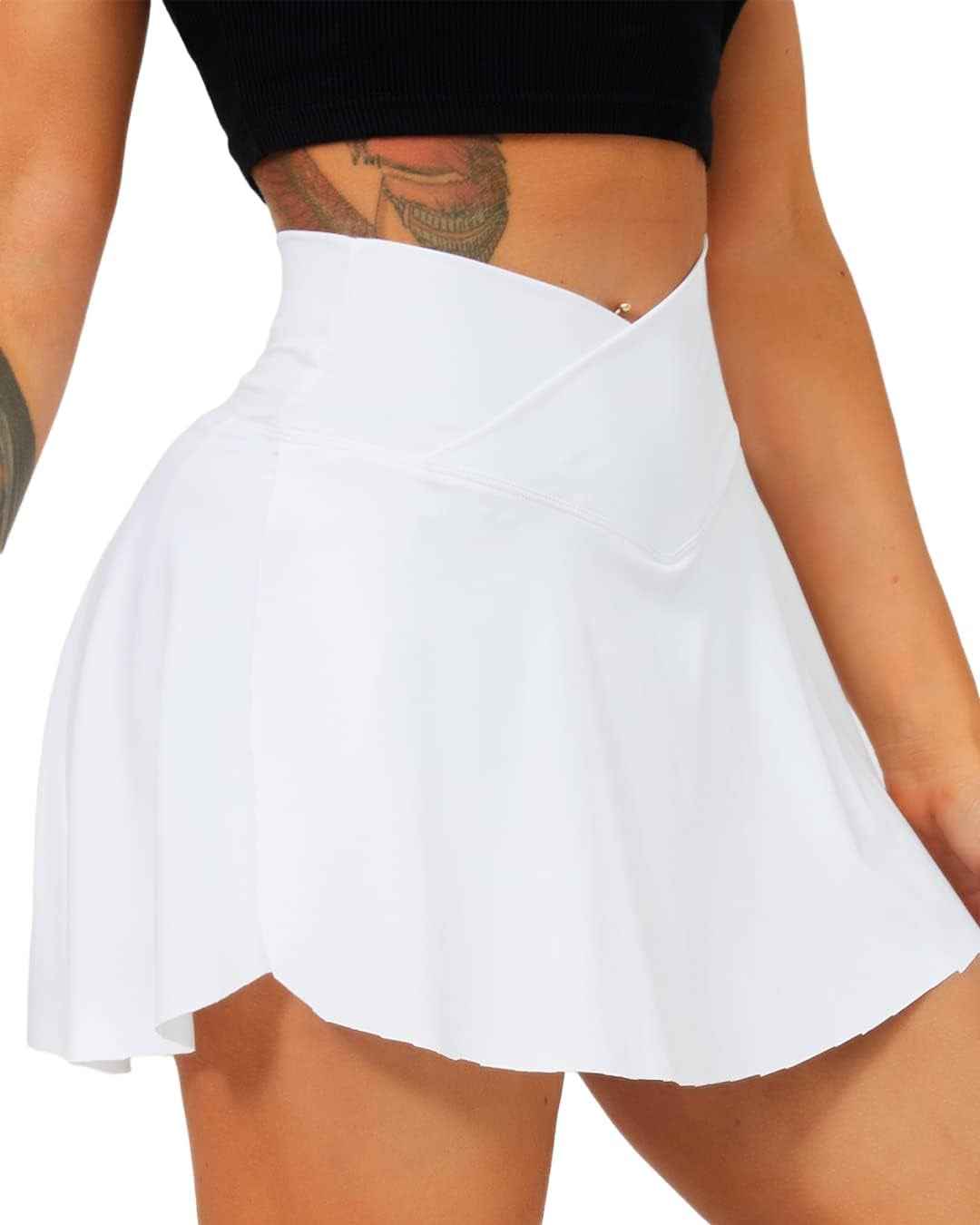 Women Tennis Skirts with Pockets High Waisted Golf Skirts Athletic Skorts Pleated Mini Skirt Workout Sport Pickleball