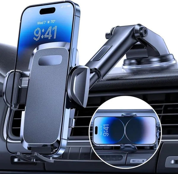 Universal Phone Mount for Car, [Powerful Suction] Hands-Free Cell Phone Holder Car, Phone Holder for Car Dashboard Windshield Air Vent