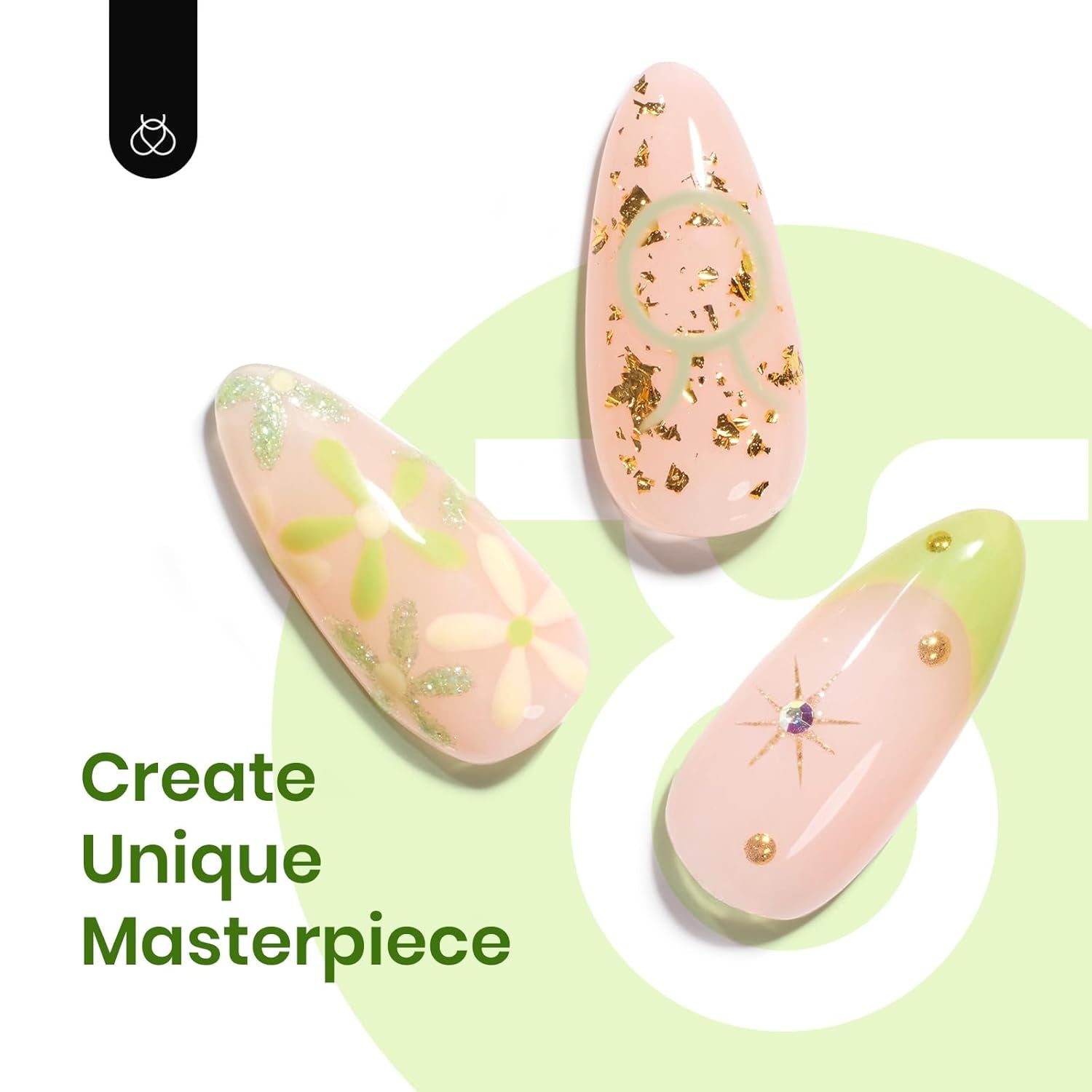 Beetles Gel Nail Polish Kit Zodiac Collection Taurus Renewal of Life 6Pcs Uv Gel Polish Soft Pink Mint Green Shimmer Glitter Gel Polish Delightful Nail Art Gift