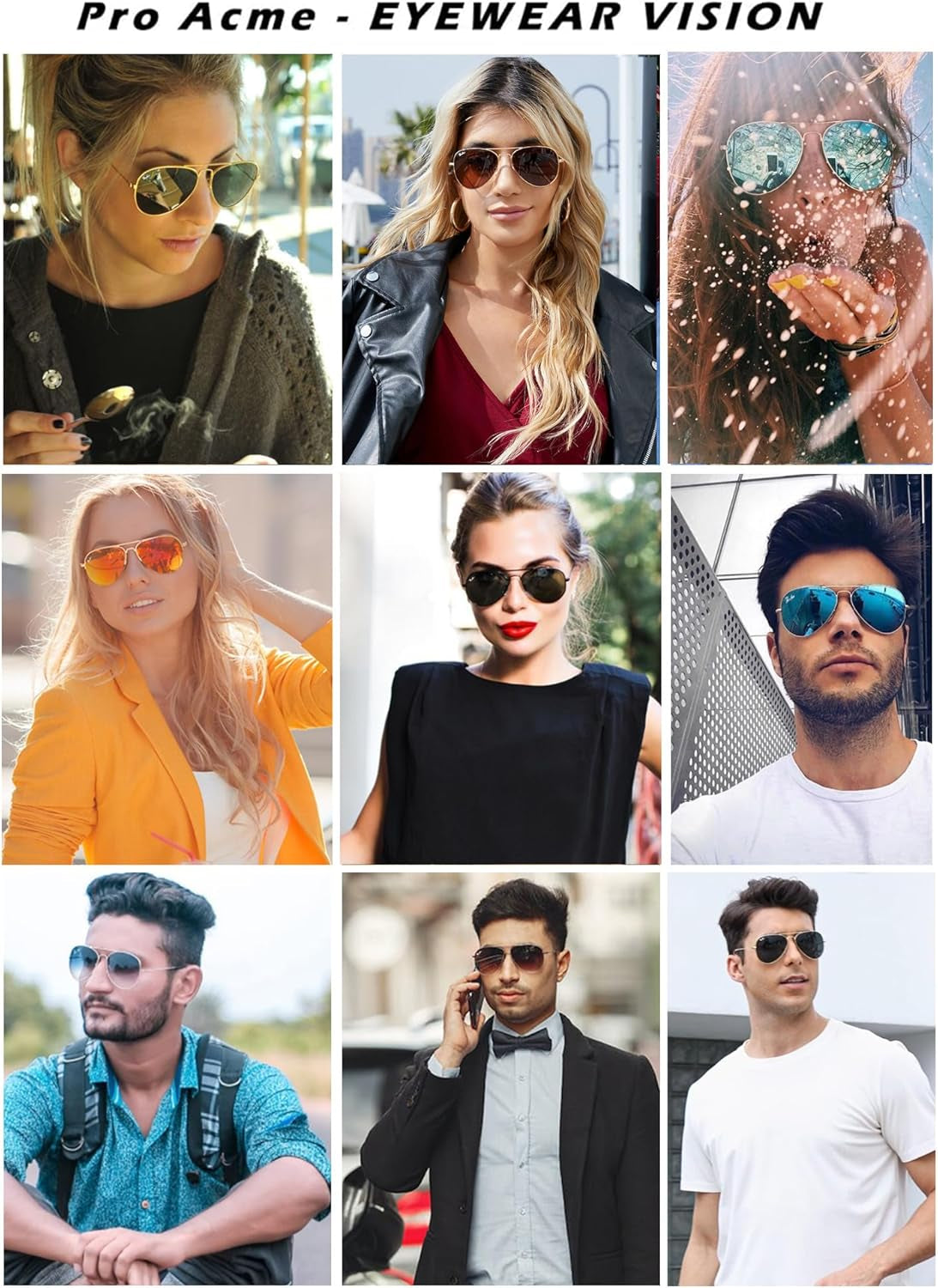 Classic Aviator Sunglasses for Men Women 100% Real Glass Lens