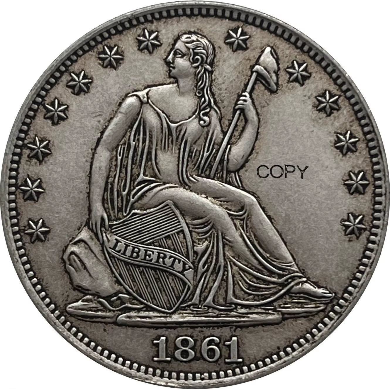 Confederate States of America Us 1861 1/2 Half Dollar Silver Plated Copy Commemorative Coin Ww2 Liberty Moneda Collectible Coins