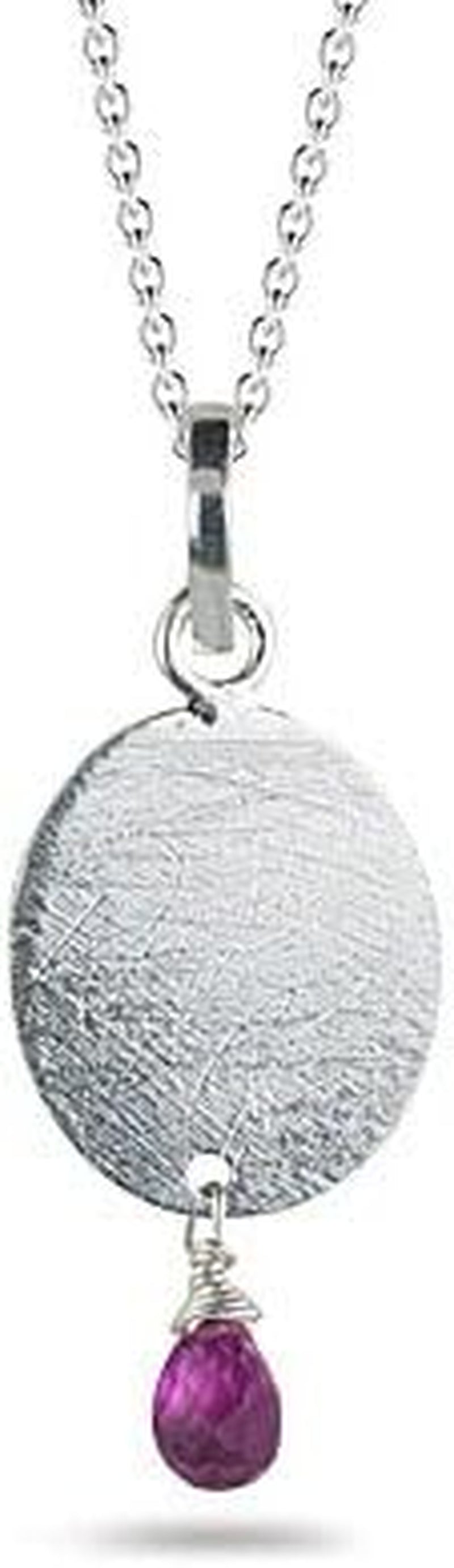 February Birthstone - Amethyst Briolette Pendant in Sterling Silver