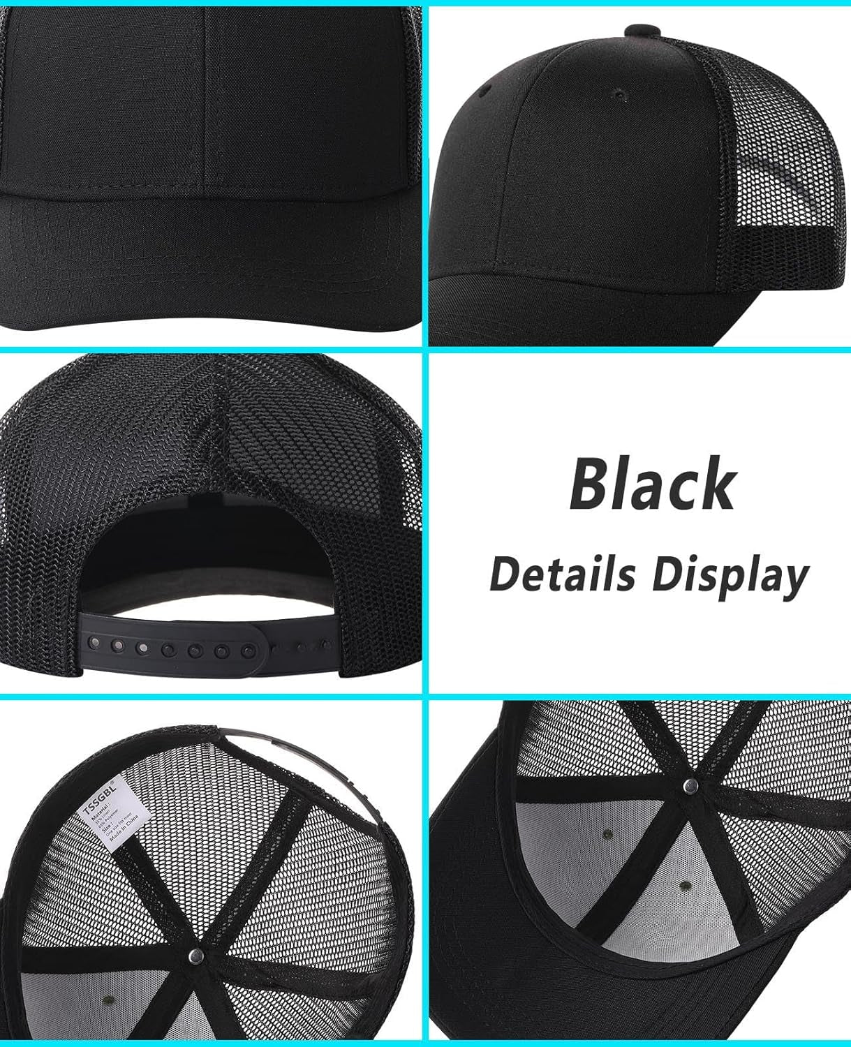 2 Pack Snapback Trucker Baseball Hats Mesh Back Adjustable Blank Ball Caps for Men Women