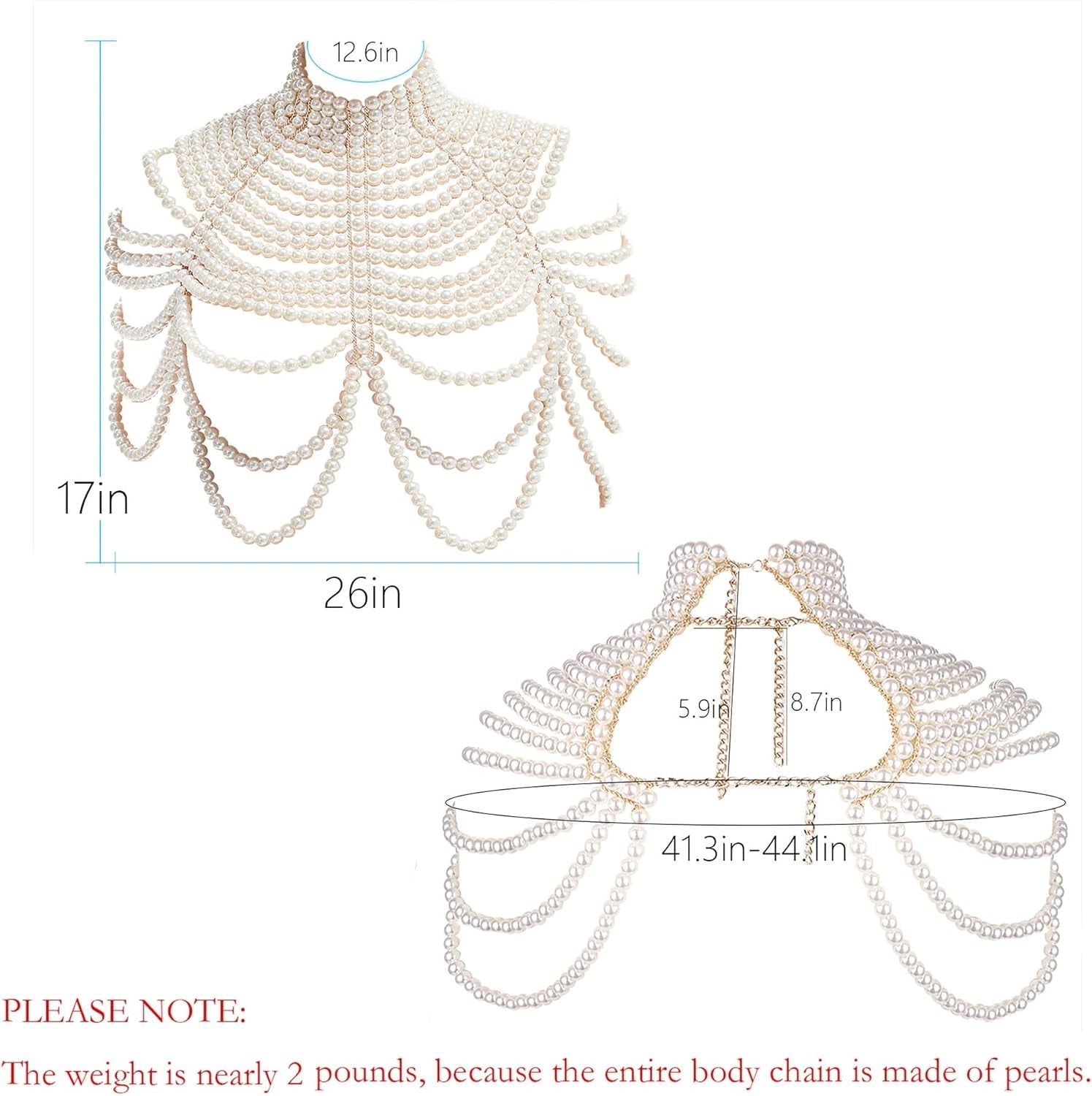 Pearl Body Chain Bra - Fashion Shoulder Necklaces Bra Chain Body Jewelry