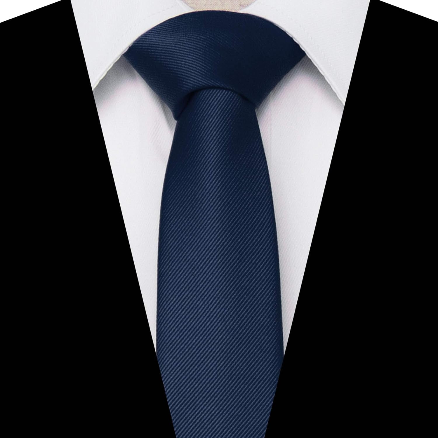 2.4" Solid Color Skinny Tie for Men Slim Necktie(6Cm)