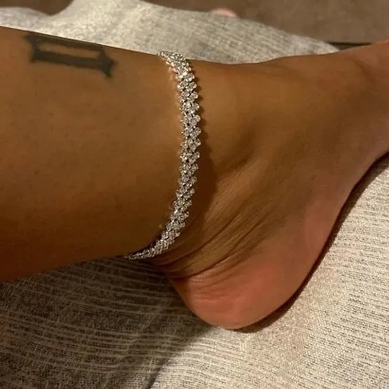 Women Ankle Bracelet Rhinestone Anklet Beach Ankle Bracelet Crystal Diamond Bracelets Gifts Ankle Bracelet Crystal Ankle Bracelet