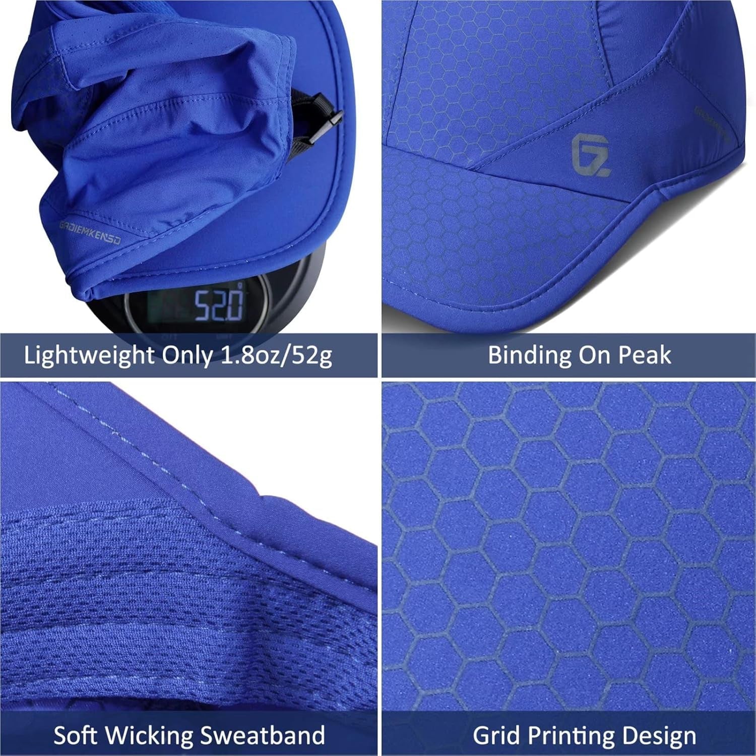 Stretch Running Hat with Soft Brim, Quick Dry, Unstructured, Unisex-Adult